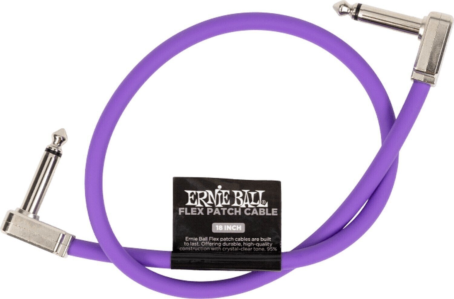 Patch Cable Ernie Ball Flex Purple 45,72 cm Angled - Angled Patch Cable
