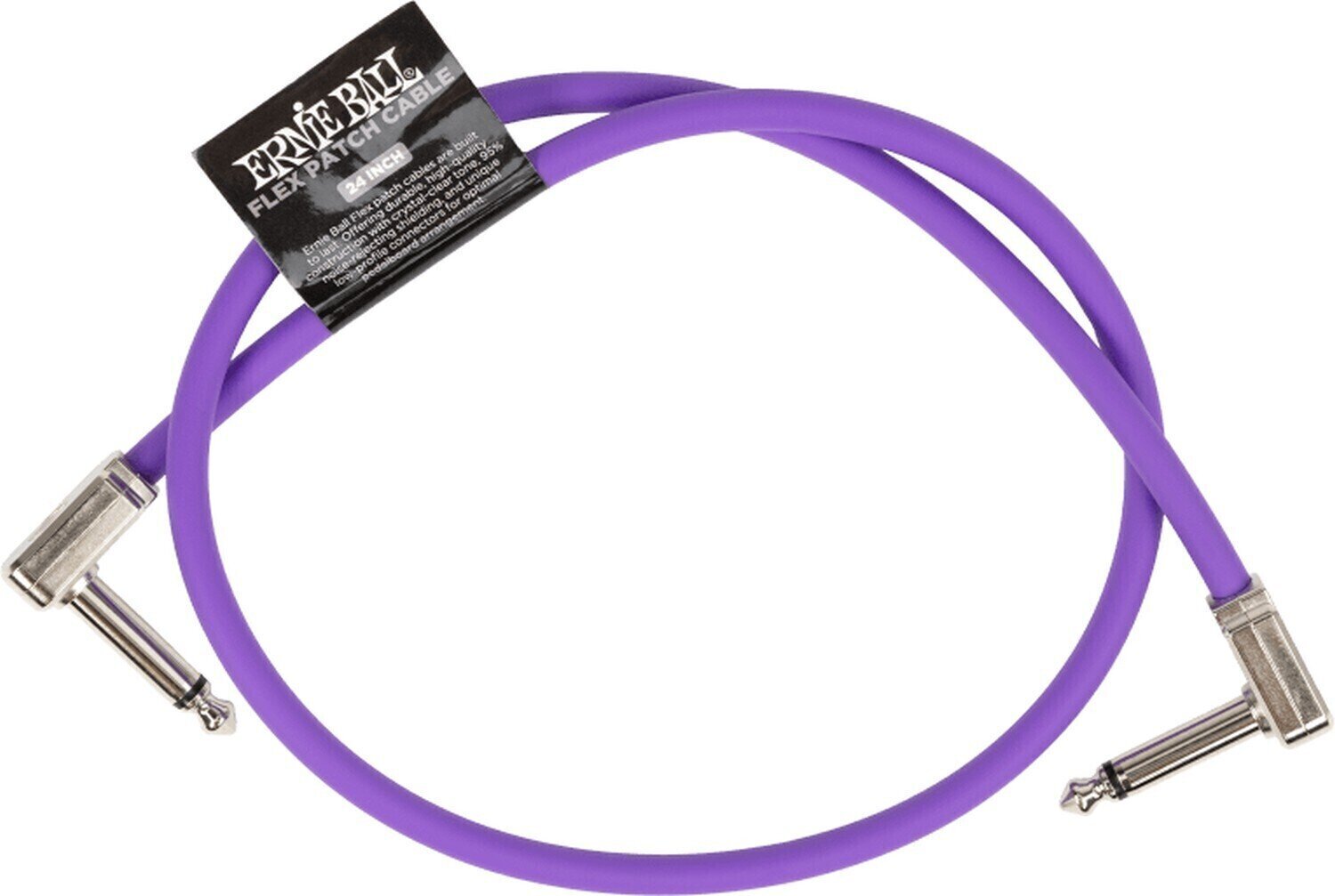Patchkabel Ernie Ball Flex Purple 60,96 cm Winkelklinke - Winkelklinke Patchkabel