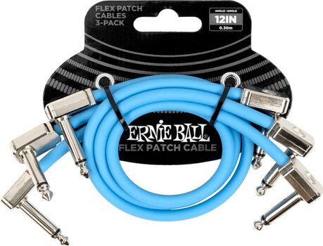 Пач кабл Ernie Ball Flex 3 Pack Blue 30,48 cm Savijeni – Savijeni Пач кабл - 1