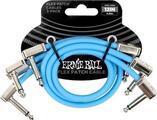 Ernie Ball Flex Patch Cable 12in Blue 3 Pack