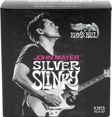 Elektromos gitárhúrok Ernie Ball John Mayer Silver Slinky Nickel Wound Electric Guitar Strings 6 Pack Elektromos gitárhúrok