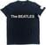 T-shirt The Beatles Logo & Apple App Slub Unisex Navy Blue S T-shirt