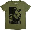 Jimi Hendrix Let Me Live Khaki Green L Ladies T-Shirt