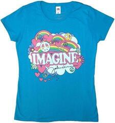 Риза John Lennon Rainbows, Love & Peace Womens Тениска с къс ръкав/Light Blue/Къси