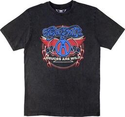T-Shirt Aerosmith Rainbow Spade Stone Wash Unisex Charcoal Grey