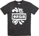 Oasis Logo Splat Stone Wash Charcoal Grey L Tričko
