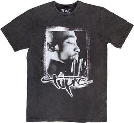 Shirt 2Pac Spray Photo Stone Wash Unisex T-shirt met korte mouwen/Charcoal Grey/Kort