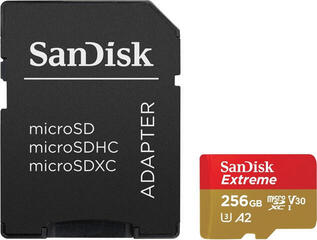 Memory Card SanDisk Extreme microSDXC 256 GB + SD Micro SDXC 256 GB Memory Card