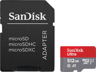 Memory Card SanDisk Ultra microSDXC 512 GB + SD Micro SDXC 512 GB Memory Card