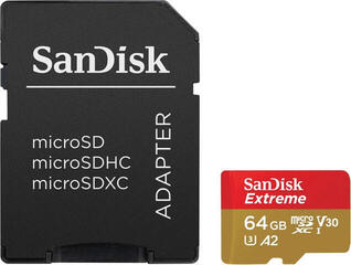 Memory Card SanDisk Extreme micro SDXC 64 GB + SD Micro SDXC 64 GB Memory Card