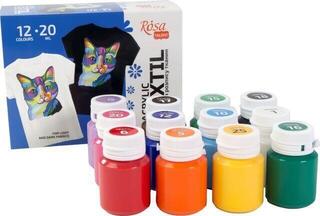 Boja za tekstil Rosa 134122 Сет боја за текстил 12 x 20 ml