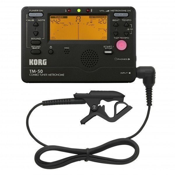 Elektronisch stemapparaat Korg TM-50C Combo Tuner Metronome + Contact Microphone Black
