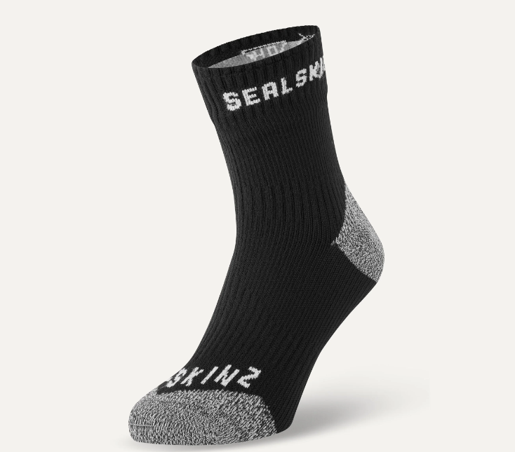 Sealskinz Waterproof All Weather Ankle Length Sock with Hydrostop Black/Grey M Skarpety kolarskie