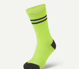Calzini ciclismo Sealskinz Waterproof Warm Weather Mid Length Sock With Hydrostop Neon Yellow/Black/White L Calzini ciclismo