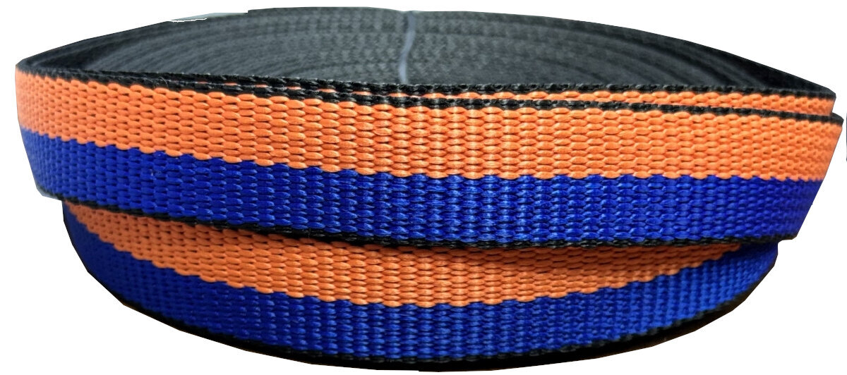 Webbing, Strap Lanex  / Strap Blue/Orange 25 mm