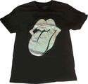 The Rolling Stones Foil Tongue Black L Naiste T-särk