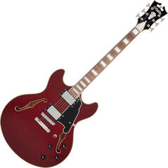 Halbresonanz-Gitarre D'Angelico Premier DC Burnt Red Halbresonanz-Gitarre