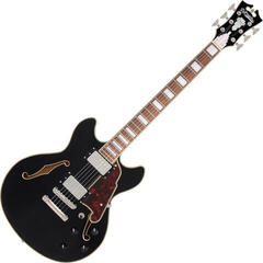 Halbresonanz-Gitarre D'Angelico Premier Mini DC Solid Black Halbresonanz-Gitarre