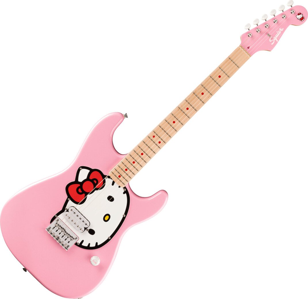 Fender Hello Kitty Stratocaster ハローキティ Fender Squier Hello Kitty Stratocaster MN Pink Gitara