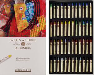 Pastel à l'huile Sennelier 62.3941 Coffret de pastels à l'huile Basic Shades 48 pièces