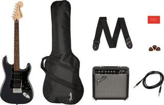 Electric guitar Fender Squier Affinity Series Stratocaster HSS Pack LRL Charcoal Frost Metallic Electric guitar
