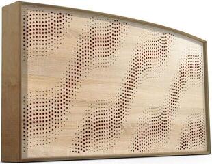 Panou absorbant din lemn Mega Acoustic AcouStand SineWave Sonoma Oak/Natural/Red Panou absorbant din lemn