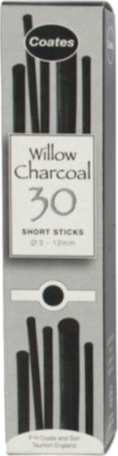 Carvão vegetal Coates Willow Conjunto de carvões naturais 3 - 12 mm 30 pcs