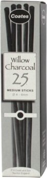дървени въглища
 Coates Willow Комплект естествени въглени 4 - 6 mm 25 бр. - 1