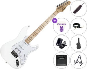 Electric guitar Pasadena ST-11 SET 10W White Electric guitar