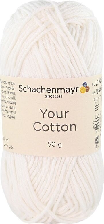 Pređa za pletenje Schachenmayr Your Cotton 00001 White Pređa za pletenje