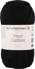 Плетива прежда Schachenmayr Your Cotton 00099 Black Плетива прежда