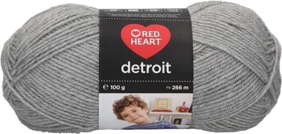 Knitting Yarn Red Heart Detroit 05668 Mid Grey Mel Knitting Yarn - 1