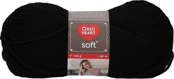 Pređa za pletenje Red Heart Soft 00014 Black Pređa za pletenje - 1