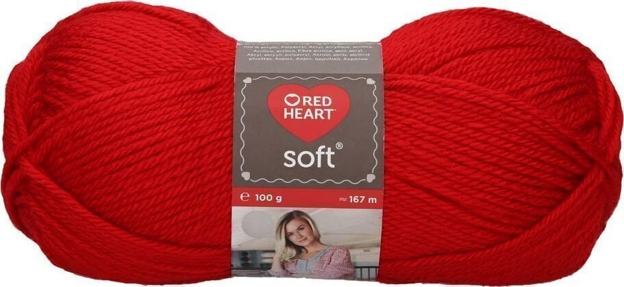 Knitting Yarn Red Heart Soft 09925 Really Red Knitting Yarn