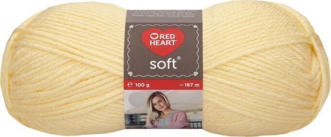 Fil à tricoter Red Heart Soft 08324 Pastel Yellow Fil à tricoter