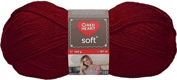 Knitting Yarn Red Heart Soft 08330 Deep Red Knitting Yarn - 1