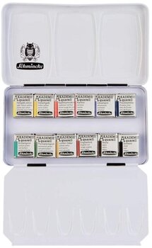 Akvareliniai dažai Schmincke Set Of Watercolor Paints Academy 12 pcs Small Cartridge - 1