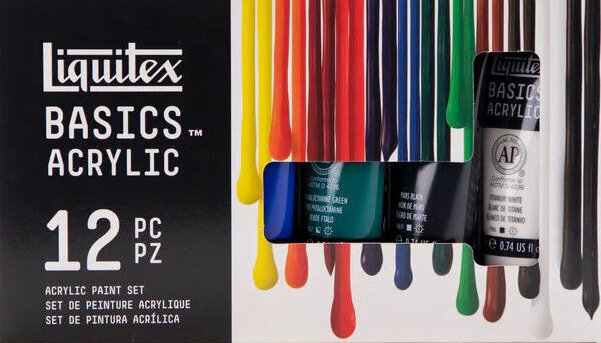 Peinture acrylique Liquitex Basic Ensemble de peintures acryliques 12 x 22 ml