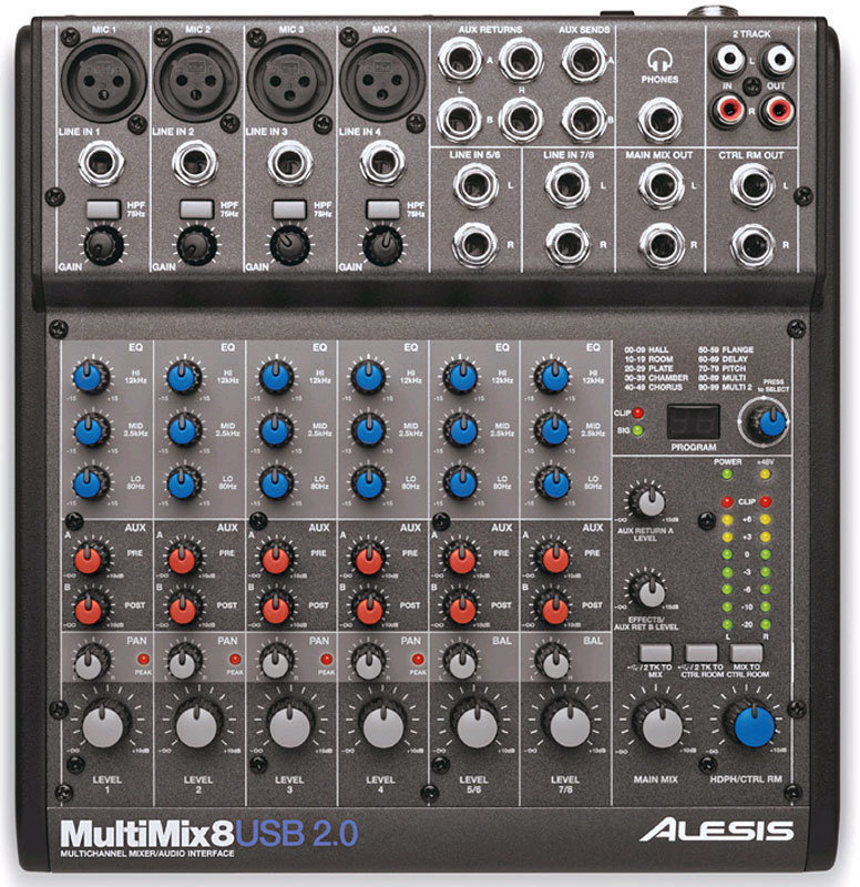Table de mixage analogique Alesis MultiMix 8 USB 2.0