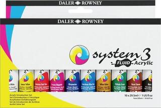 Colore acrilico Daler Rowney System3 Set di colori acrilici 10 x 29,5 ml