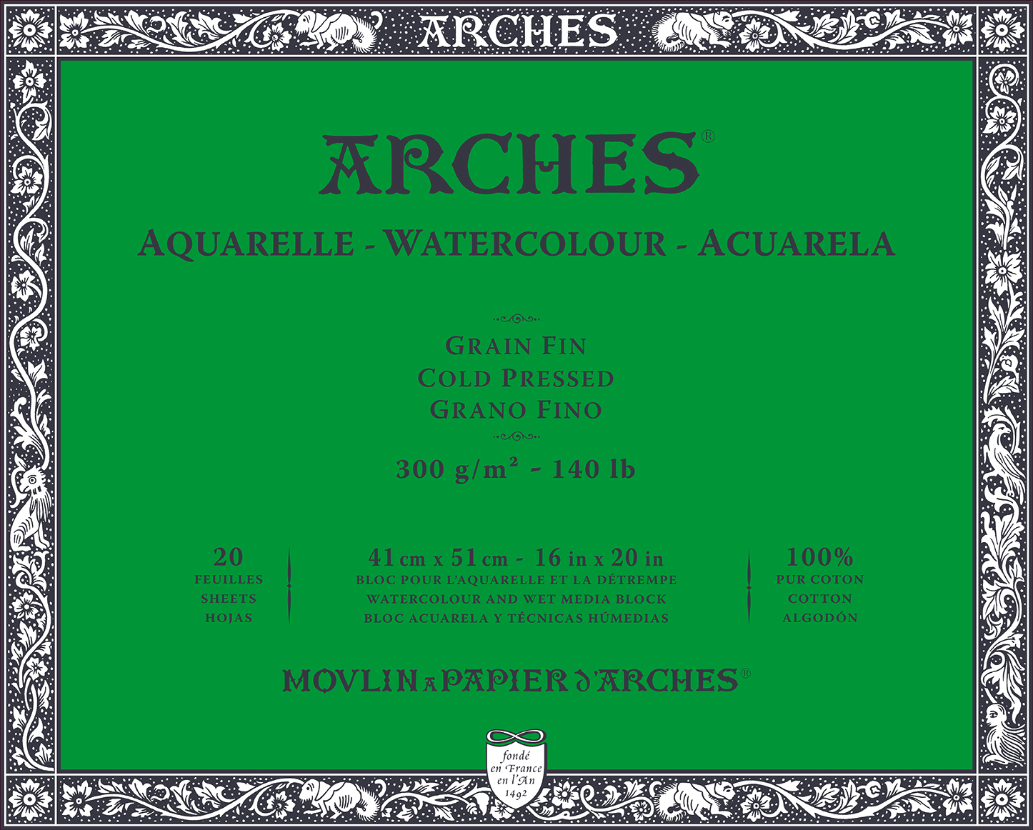 Sketchbook Arches Watercolour Cold Pressed Sketchbook 20 41 x 51 cm 300 g