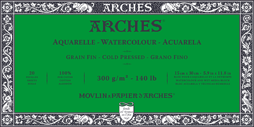 Skicář Arches Watercolour Cold Pressed Skicář 15 x 30 cm 300 g