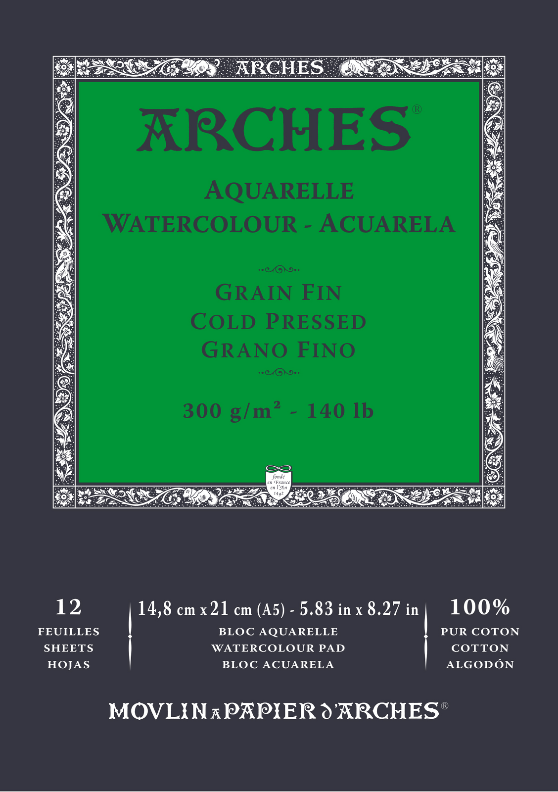Skicář Arches Watercolour Cold Pressed Skicář 148 x 21 cm 300 g