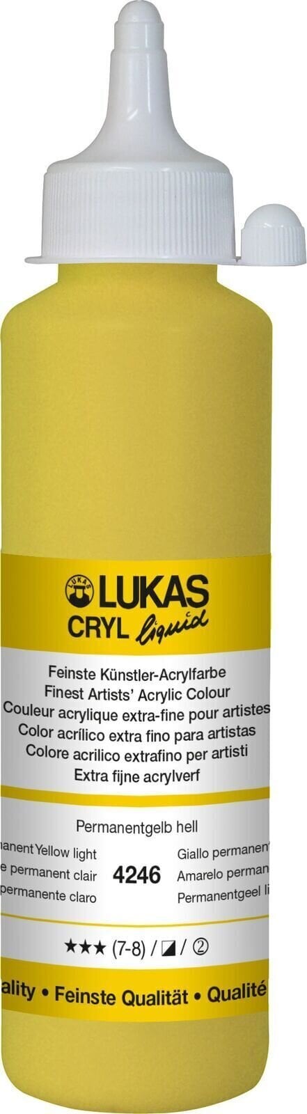 Akrylmaling Lukas Cryl Liquid Akrylmaling Permanent Yellow Light 250 ml 1 Stk.