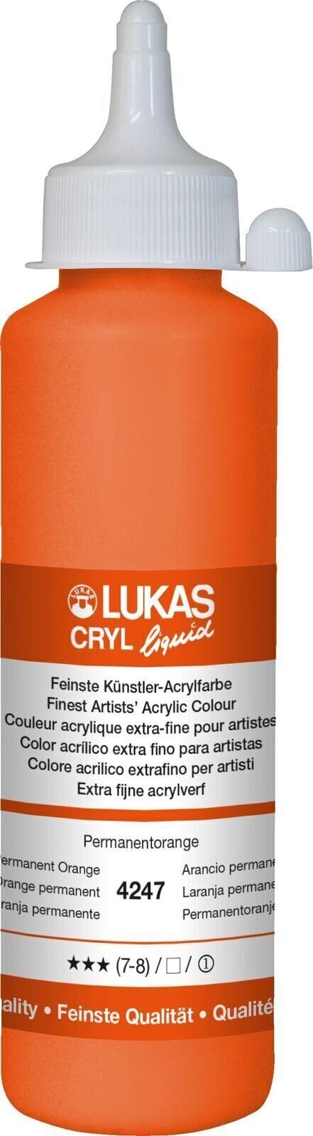 Akrilna boja Lukas Cryl Liquid Акрилне боје Permanent Orange 250 ml 1 kom