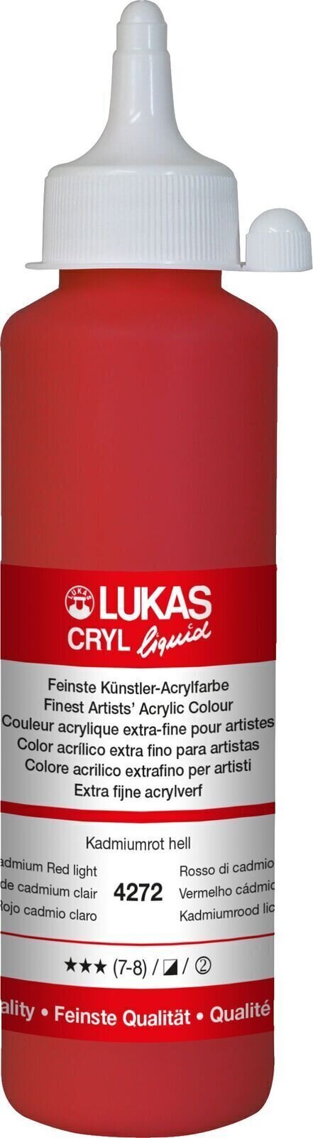 Akrilna boja Lukas Cryl Liquid Акрилне боје Cadmium Red Light 250 ml 1 kom