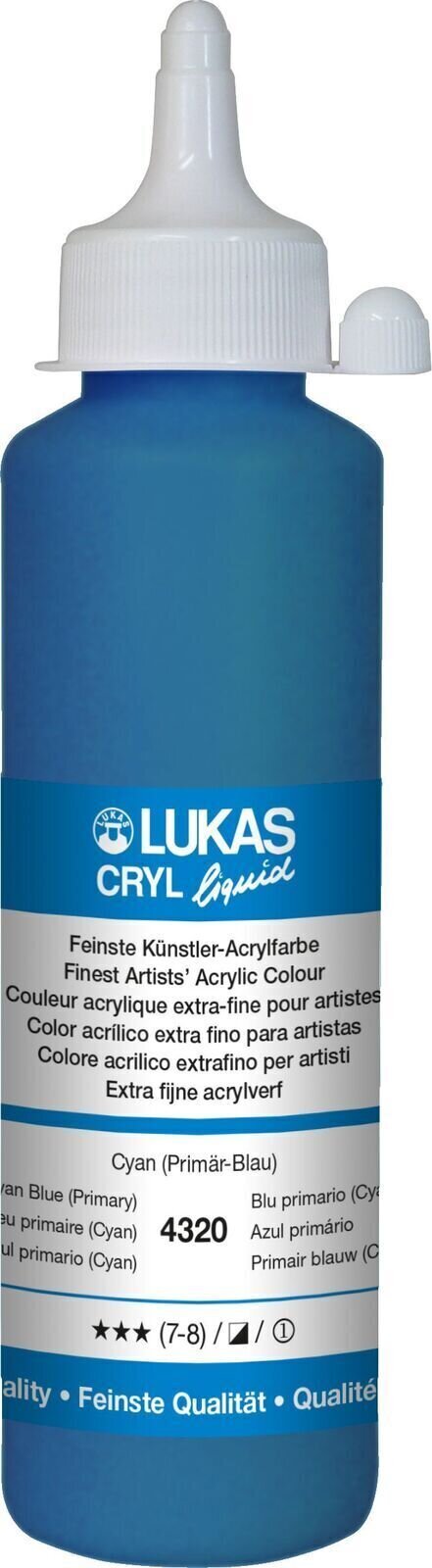 Акрилна боя Lukas Cryl Liquid АКРИЛНА боя Cyan Blue (Primary) 250 ml 1 бр.
