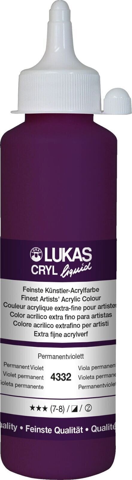 Akrilna boja Lukas Cryl Liquid Акрилне боје Permanent Violet 250 ml 1 kom