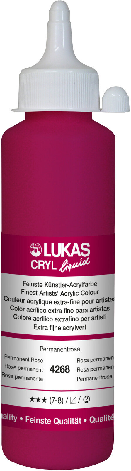Lukas Cryl Liquid Akrylová barva Permanent Rose 250 ml 1 ks