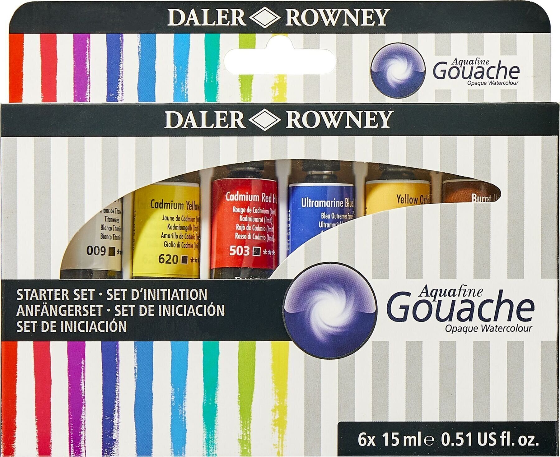 Daler Rowney Aquafine Sada kvašových barev Starter Set 6 x 15 ml